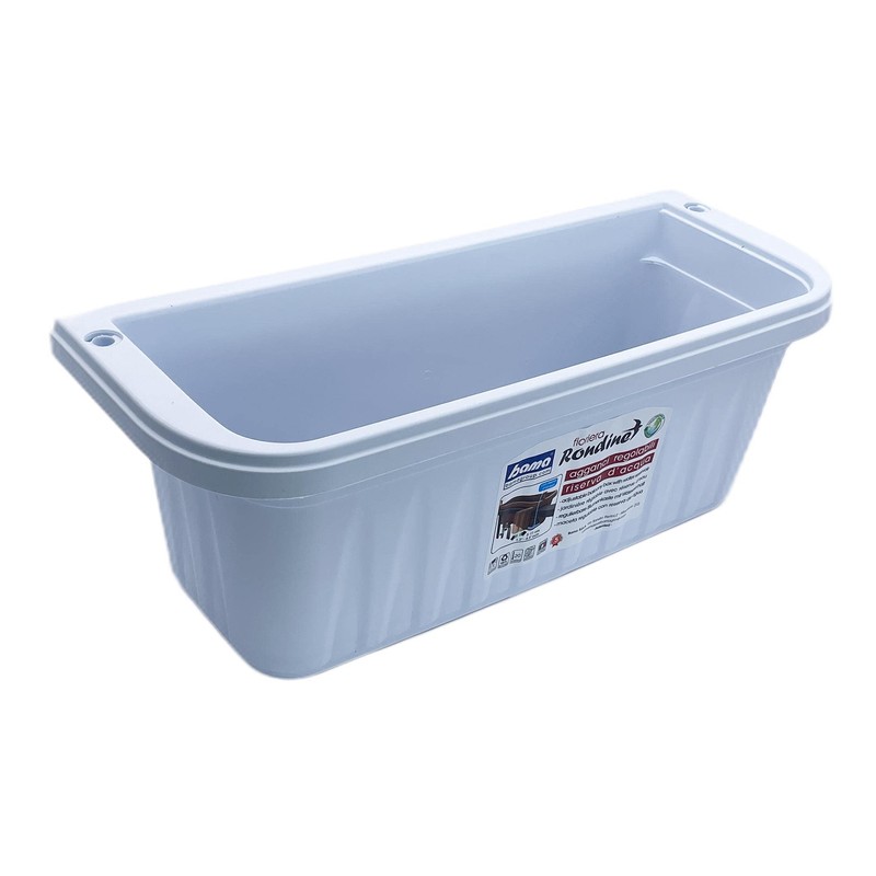 Apollo Exports International AP-30217WH 20" Adjustable Railing Planter, White