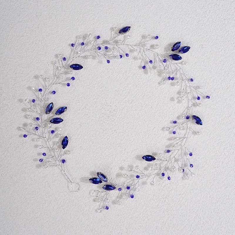 Jumwrit Diadema de novia de plata con perlas de diamantes