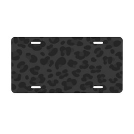 Black Cheetah Leopard License Plate Car Front License Plates with 4 Holes Funny Aluminum Metal for Car Accessory Novelty Vanity Tag for Us Canada License Plate Men Women Made in USA 6 * 12 in