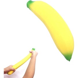 Wobble Banana Anti-Stress Aid for Adults - Stretchy Crush Decoration with Office and Party Function (Yellow Gag Gift Idea in Single)