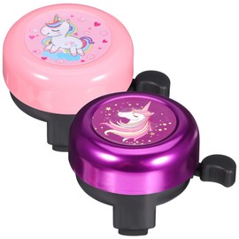 BESPORTBLE Unicorn Bike Bell: 2Pcs Cartoon Bicycle Bell Horn Cute Bike Handlebar Ring for Kids Girls Boys Bicycle Accessories
