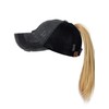 C.C Ponycap Messy High Bun Ponytail Adjustable Mesh Trucker Baseball