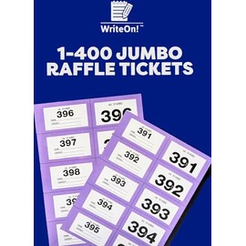 YLAB Raffle Tickets - Jumbo Extra Large - 1-400 Cloakroom Tickets (Purple)