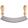 Stainless Steel Rocking Mezzaluna Knife with Wood Handles, 10 Inch