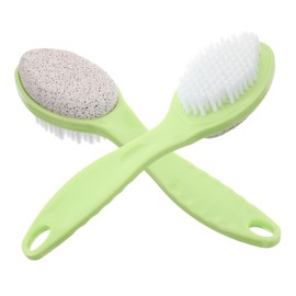 Mikinona 2Pcs Double Sided Foot Exfoliator Tool Durable Pumice Stone Brush with Hanging for Foot Scrubber for Dead Skin and Callus Removal Portable Foot Care