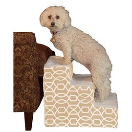 Pet Gear Pet Step III Pet Stairs for Small Dogs and Cats up to 50 pounds, Lightweight, Easy Assembly (No Tools Required) - Available in 2 Models, 3 Colors AM9630TBE Trellis Print Natural Beige 2022