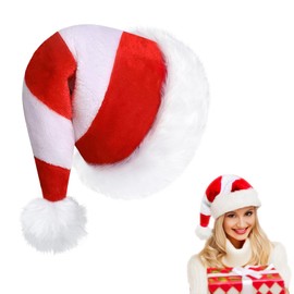 Roontin Santa Hat Red Christmas Hats - Large Size for Adults, Men & Women - Thickened, Warm Santa Hats for Christmas Party