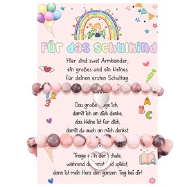 Mutter Tochter Armband Einschulung, 2025 Armband Schulkind Mädchen, Armband Einstellbar für 2, Einschulungsgeschenke Mädchen, Partnerlook Mutter Tochter Geschenke zur Schulanfang