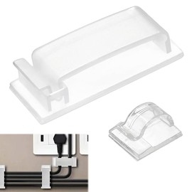 GOIYZTTR 80 Stück Kabelhalter Selbstklebend Kabelklemmen 30 Kleine Kabel Organizer +50 Große Kabelhalter Kabelclips mit Kleber für Cable Management Zuhause und Büro(Transparent)