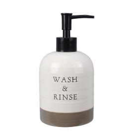 Young's Inc. Ceramic Soap Pump - 4'' W X 4'' D X 7'' H - Farmhouse Bathroom Accessories - 16 Ounce Soap Dispenser for Kitchen