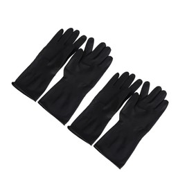 Beavorty 2 Pairs Professional Hair Coloring Accessories Reusable dye Gloves Salon Gloves Black Rubber Gloves Hand Protectors Hair dye Gloves Reusable Rubber Gloves Clean Shampoo