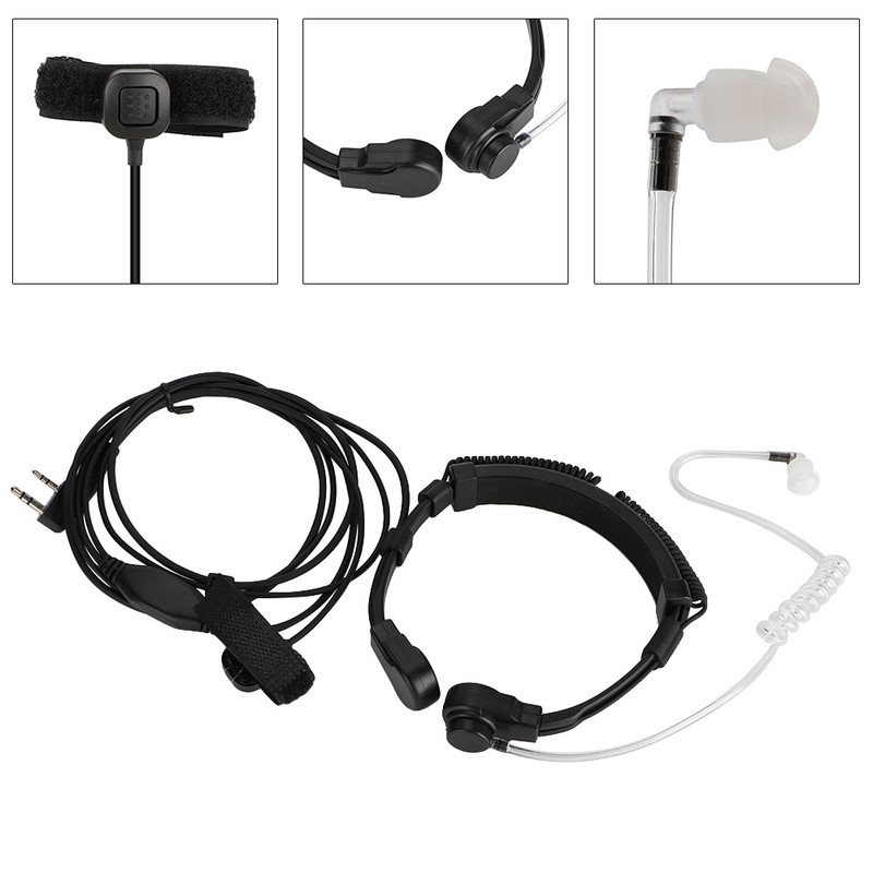 Throat Control Microphone Mic Earpiece Headset for Walkie Talkie UV