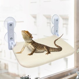 Large Foldable Bearded Dragon Hammock Soft Lizard Window Perch Bed with Powerful Suction Cup, Multicolored Reptile Lounger，Cozy Breathable Bearded Dragon Accessories for Lizard Gecko Chameleon