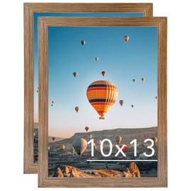JCJMY 10x13 Rustic Brown Picture Frame Set of 2, Horizontal and Vertical Formats for Wall Hanging, 10 x 13 Wall Gallery Poster Photo Frames with Shatter Resistant Plexiglass, 2 Pack, Rustic Brown