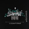 Teyglen Green Teardrop Hair Comb Bride Rhinestone Wedding Hair Comb