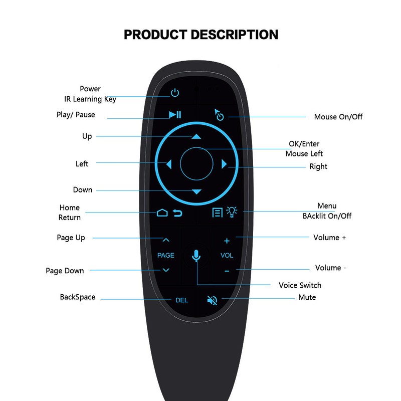 Voice Remote Control Sensitive Multi Function Bluetooth Air Remote for