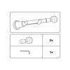 Gardinia Ball 2 x End Piece Metal Stainless Steel Look