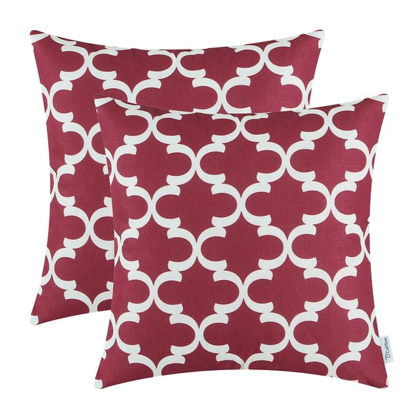 CaliTime Pack of 2 Soft Canvas Throw Pillow Covers Cases