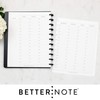 BetterNote Hourly Undated Calendar Refill for Disc Notebook, Weekly Appointment