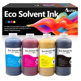 Aulay Eco Solvent Ink for Wide Format Grand Format Printers Use for DX4 DX5 DX7 DX9 DX10 DX 11 XP600 TX800 Printhead