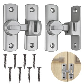 Pack of 2 Aluminium Alloy Door Latch Latch Door and Door Lock Interior for Bathroom, Bedroom, Sliding Door, Window Latch