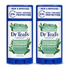 Dr Teal's Dr. Teal's Desodorante sin aluminio – eucalipto – libre de parabenos y ftalatos – 2.5 oz paquete de 2