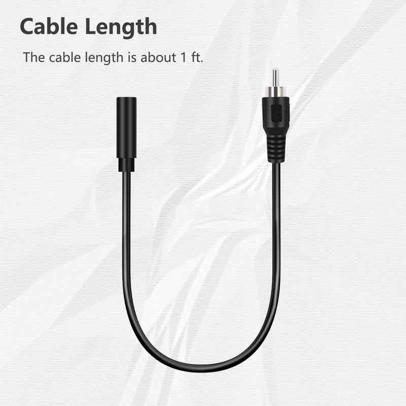 Bolvek 2 Pack 3.5mm 1/8" TS Mono Female to RCA