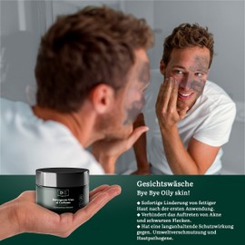 Dear D Men's Face Wash, Activated Carbon Facial Cleansing with Antibacterial and Exfoliating Effect, Perfect for Oily and Dry Skin, Travel Suitable Face Cleanser, 50 ml