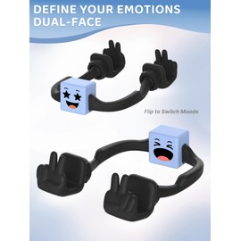 CALDEVER Christmas Stocking Stuffers for Teens Boys Girls Kids Gifts: 2 Pack Mood Cube Mood Moves Series Thumbs Up Lazy Phone Stand Holder Gifts for Men Women Cool Gadget Funny Gift Blue & Green