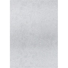A4 Silver Glitter Card Glitter Paper Non Shed Sparkle Craft Sheets Sparkle Card 250gsm Bling Crafting Card Glitter Cardstock Acid Free Card Making Scrapbooking Arts & Crafts (Silver - 10 Sheets)