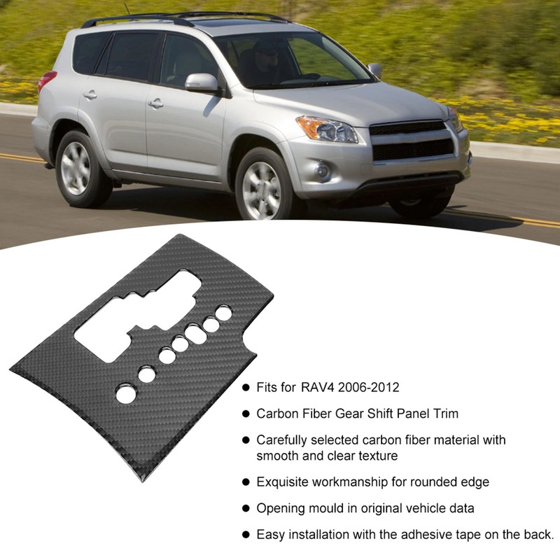 Carbon Fiber Gear Shift Panel Trim Cover Decal for RAV4