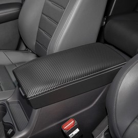 INTGET for 2025 2024 2023 Honda CRV Center Console Cover Leather Middle Armrest Cover Center Console Lid Protector for Honda CRV 2025 Accessories (Carbon Fiber Console Cover)