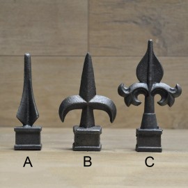 Unbranded 3/4" Cast Iron Spear, Finial, Spire, Ornamental Fence Topper Wrought Iron - Model D, 1 Piece