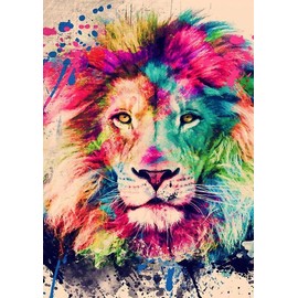 KAYLJIE Diamond Painting, 5D Diamond Painting for Adults, Children, Full Large Lion Mosaic Making for Adults, Children, Home Wall Decor (30 x 40 cm)