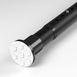 Oxdigi Tension Shower Doorway Curtain Rod Short / 43.3-63 inches Small No Drilling Adjustable Window Curtain Rod for Bathroom, Indoor Decor/Black