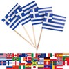JBCD Greece Toothpick Flag Greek Mini Small Cupcake Topper Flags,