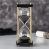 ELAINESTORE Hourglass Timer 60 Minute with Golden Pillars, Black Wooden