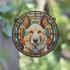 Image Industry German Shepherd White Stained Glass Effect Suncatcher -