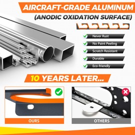 PLUSINNO H5 Horizontal Fishing Rod/Pole Holders for Garage, Wall or Ceiling Mounted Fishing Rod Rack, Aviation Aluminum Fishing Holder Holds up to 5/10/20 Rod or Combos or Nets Storage Racks