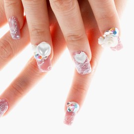 NOLITOY 1bag Heart Nail Charms for Girls Elegant Manicure Decorations and Nail Gems for Special Occasions and Everyday Use