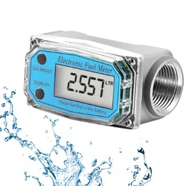 Jadeshay Flow Meter for Turbines, Mini Digital Flow Meter 1 Inch NPT Thread Flow Meter for Fuel 15-120L 1 Inch (Blue-LW-25)