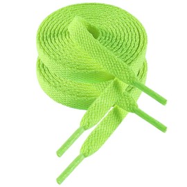 VSUDO VSUDO 200 cm Flat Neon Green Shoe Laces for Trainers - 8mm, Canvas Sneakers Neon Green Shoelaces for Women or Men (2 Pairs-200CM)