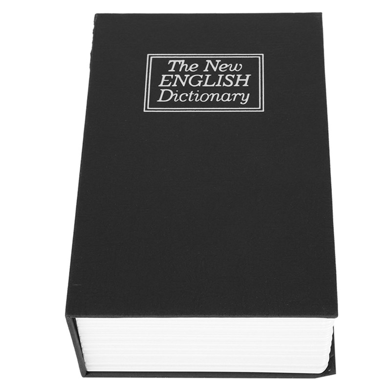 Black English Dictionary Safe Box Money Jewelry Collection Storage Case