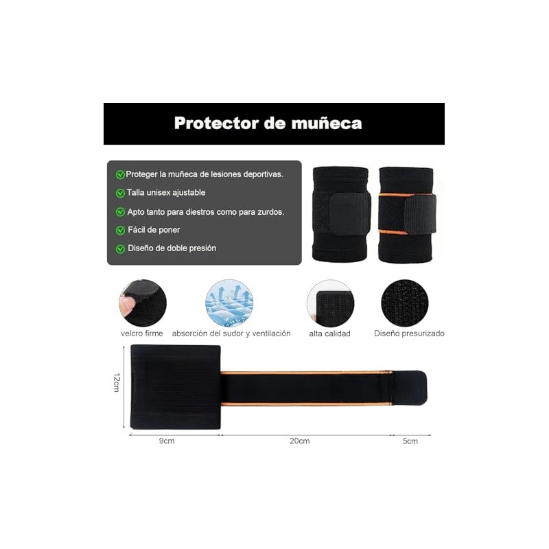 Lumbor37 Muñequeras Gym, Muñequera Ortopedica 2 Pack