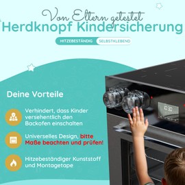 Oven Child Lock [Pack of 6] - Cooker Protection Children, Child Lock Cooker, Heat Resistant Stove Button Child Lock & Oven Lock - Children [Only for Buttons Diameter up to 5 cm] - Please Measure