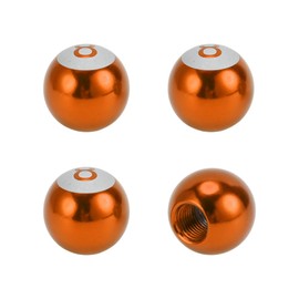 VekAuto 4 Pcs Tire Valve Stem Caps, 17x17.8MM Car Wheel Valve Cap Universal for Car Bike Motorcycle Anti Crash Aluminum Alloy Orange Red Tyre Valve Stem Cover Valve Dust Cap Tire Valve Cap