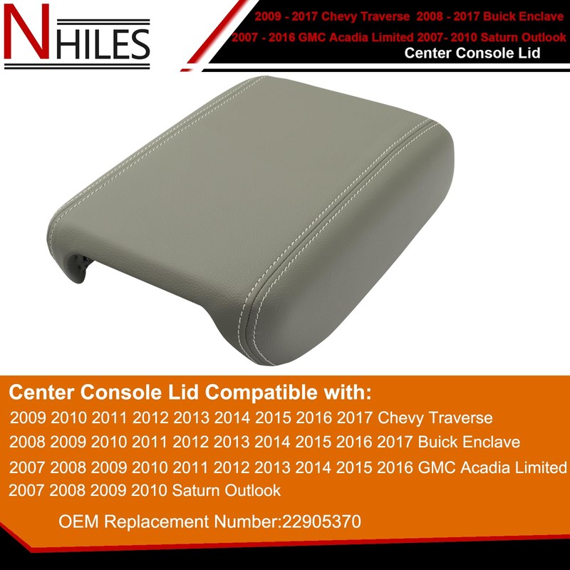 NHILES Center Console Cover Fit for 2007-2017 Chevy Traverse |