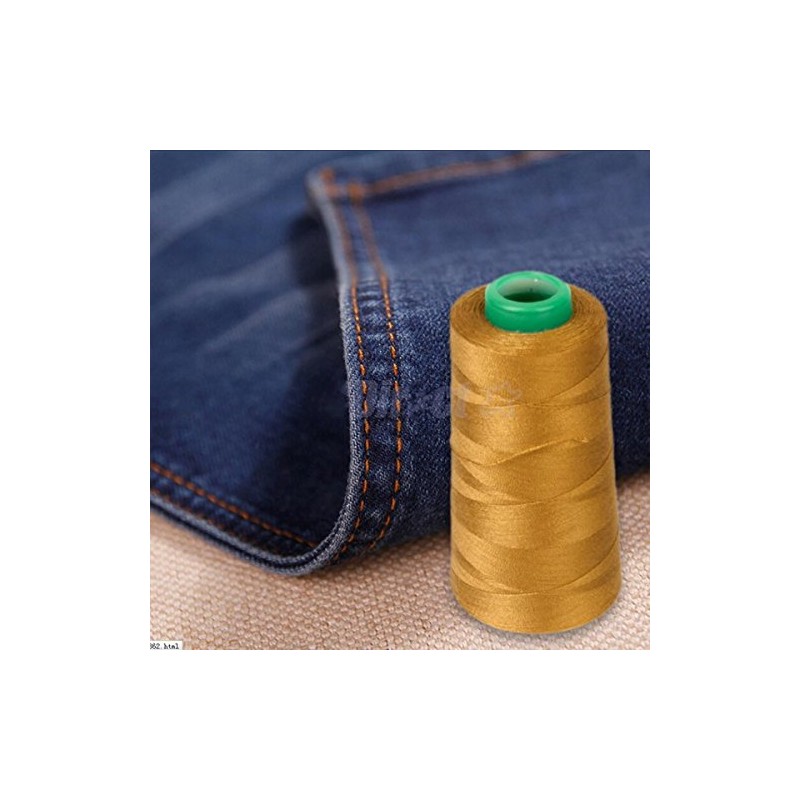 WellieSTR Heavy Duty 100% Polyester Sewing Thread Brown 20s/3 for