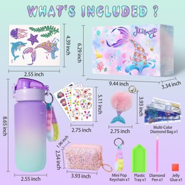 FIRITHYC Decorate Your Own Water Bottle Kits, Arts and Crafts Gifts Toys for Girls, Gem Diamond Painting Craft Gifts Toys for Girls Birthday