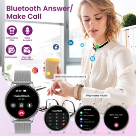 Women's Smartwatch with Phone Function Wristwatch Fitness Watch: 1.32 Inch AMOLED Smart Watch with Heart Rate Monitor Sleep Monitor Calorie Counter Sports Watch IP68 Waterproof Fitness Tracker Watch